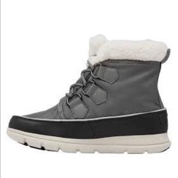 SOREL EXPLORER CARNIVAL WATERPROOF BOOT WITH FAUX FUR COLLAR size 8 - Picture 4 of 7